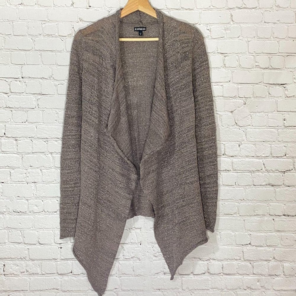 Express Open Front Cardigan Glittery